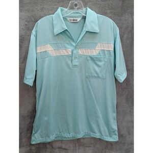 Vintage Polo Shirt Mens Large 80s Retro Chest Stripe Country Club Sports Leisure